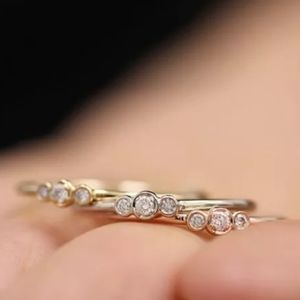 3 White Rhodium Stackable rings 5